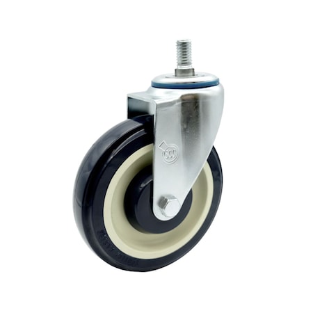 Service Caster Shopping Cart Swivel Caster 5'' Polyurethane w/1/2 Threaded Stem SCC-TSSC20S514-PPUB